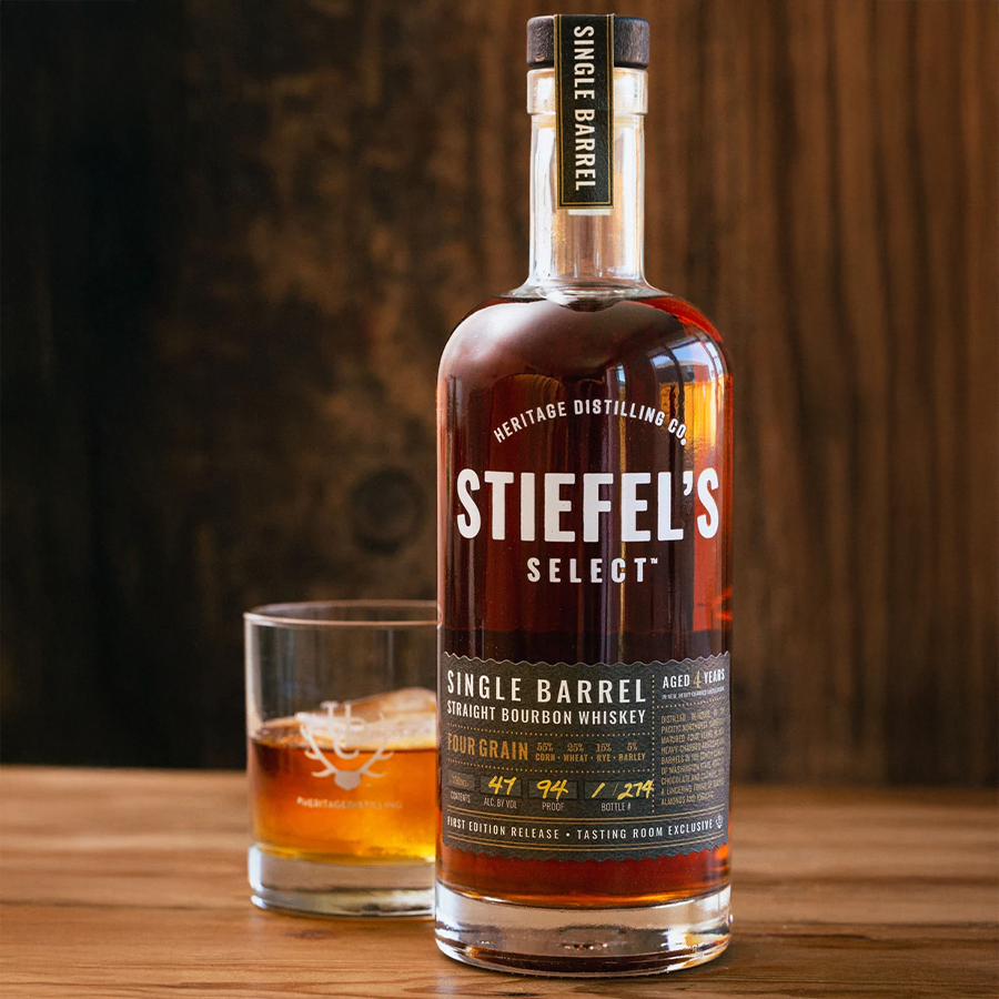 Heritage Distilling Stiefel's Single Barrel 4 Grain Bourbon