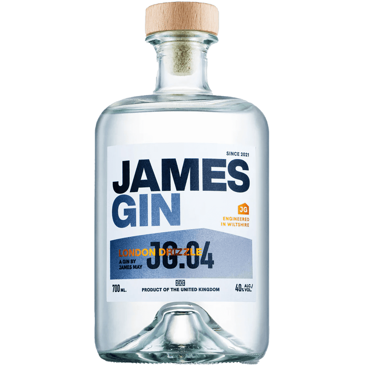James Gin London Drizzle 700ml bottle showcasing its unique design and label.