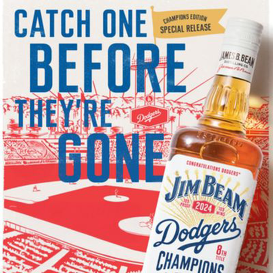 Jim Beam Dodgers 8th Title Champions 2024 Edition Bourbon