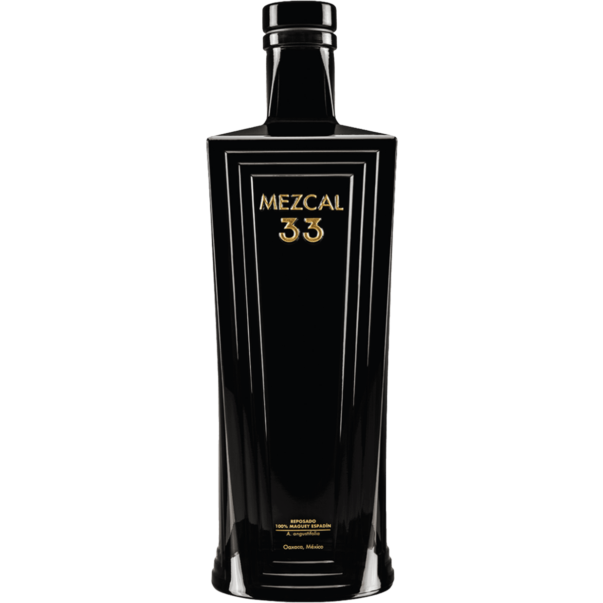 Mezcal 33 Reposado Espadin bottle, showcasing elegant design and rich, aged flavors. 80 Proof / 40% ABV.