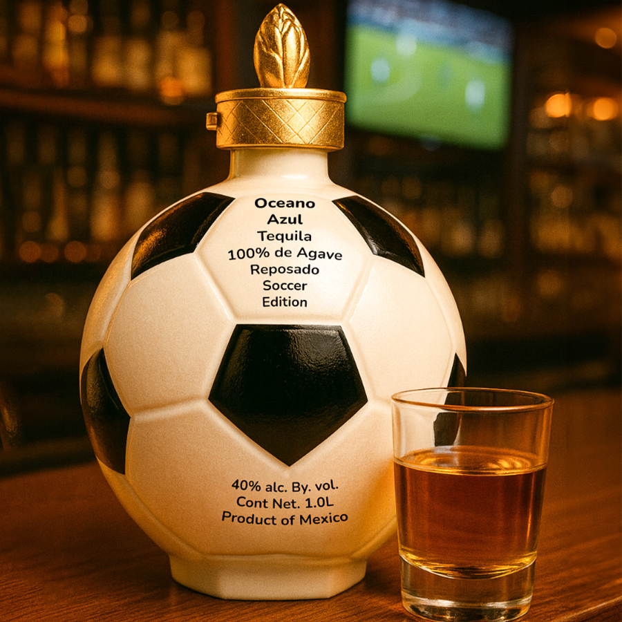 Oceano Azul Soccer Ball Reposado Tequila 1L