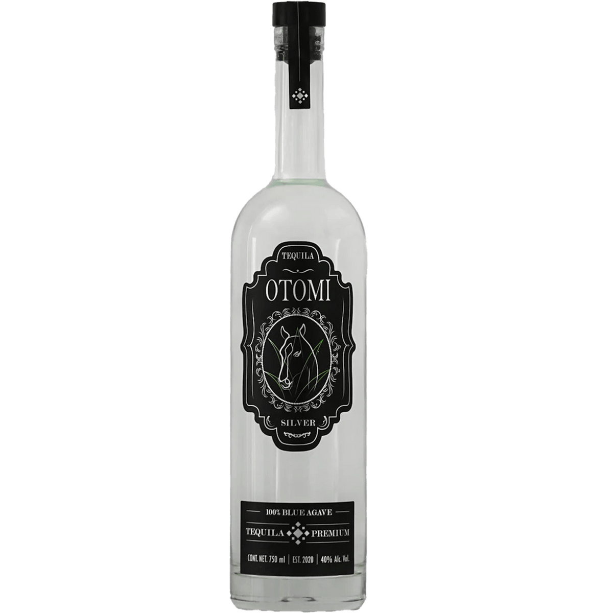 Otomi Silver Tequila bottle showcasing its crystal clear appearance and premium 100% Blue Weber agave heritage.