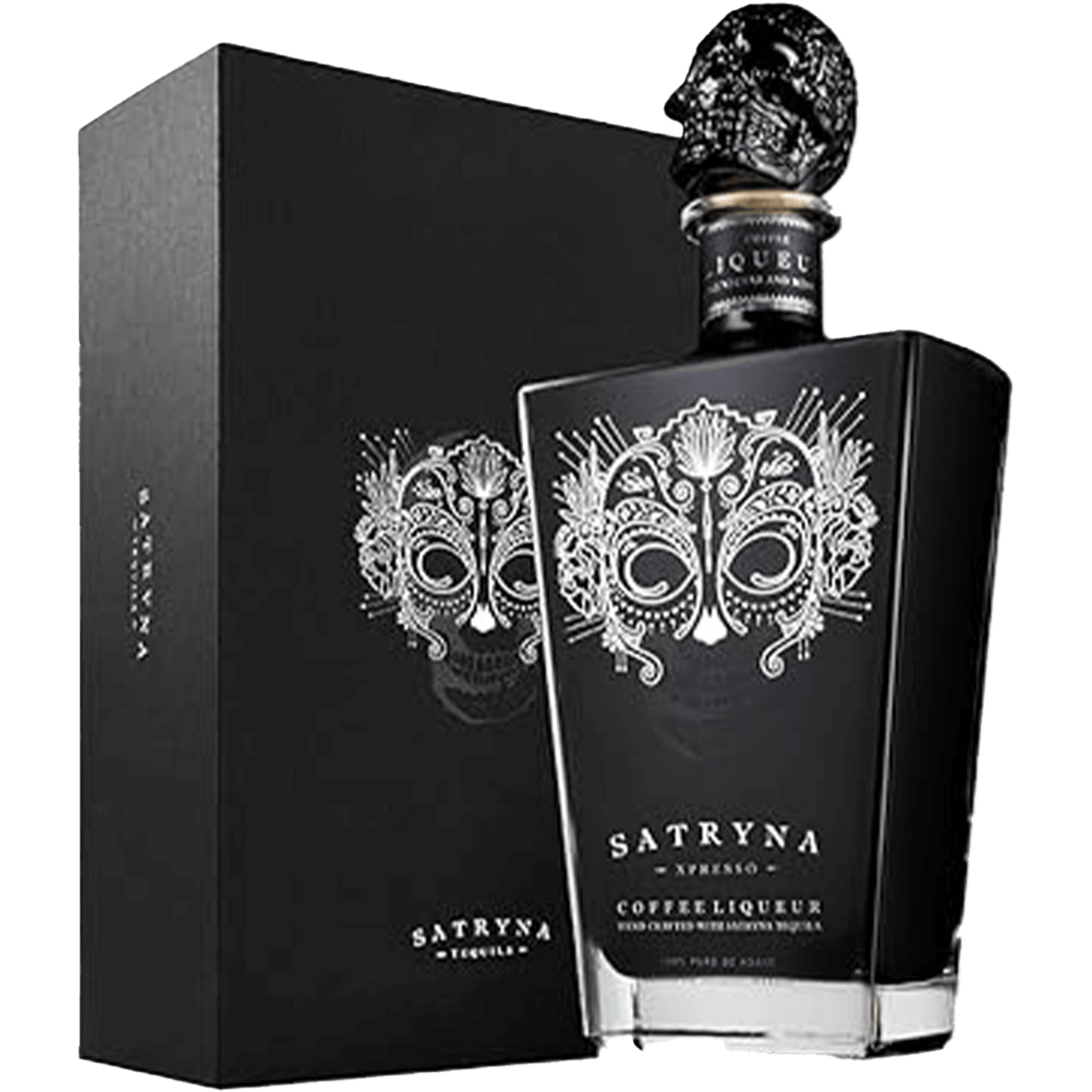 Satryna Xpresso Coffee Tequila Liqueur bottle with elegant packaging, showcasing rich coffee and tequila blend.