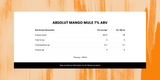 Absolut Mango Mule Cocktail (4 Pack Cans)