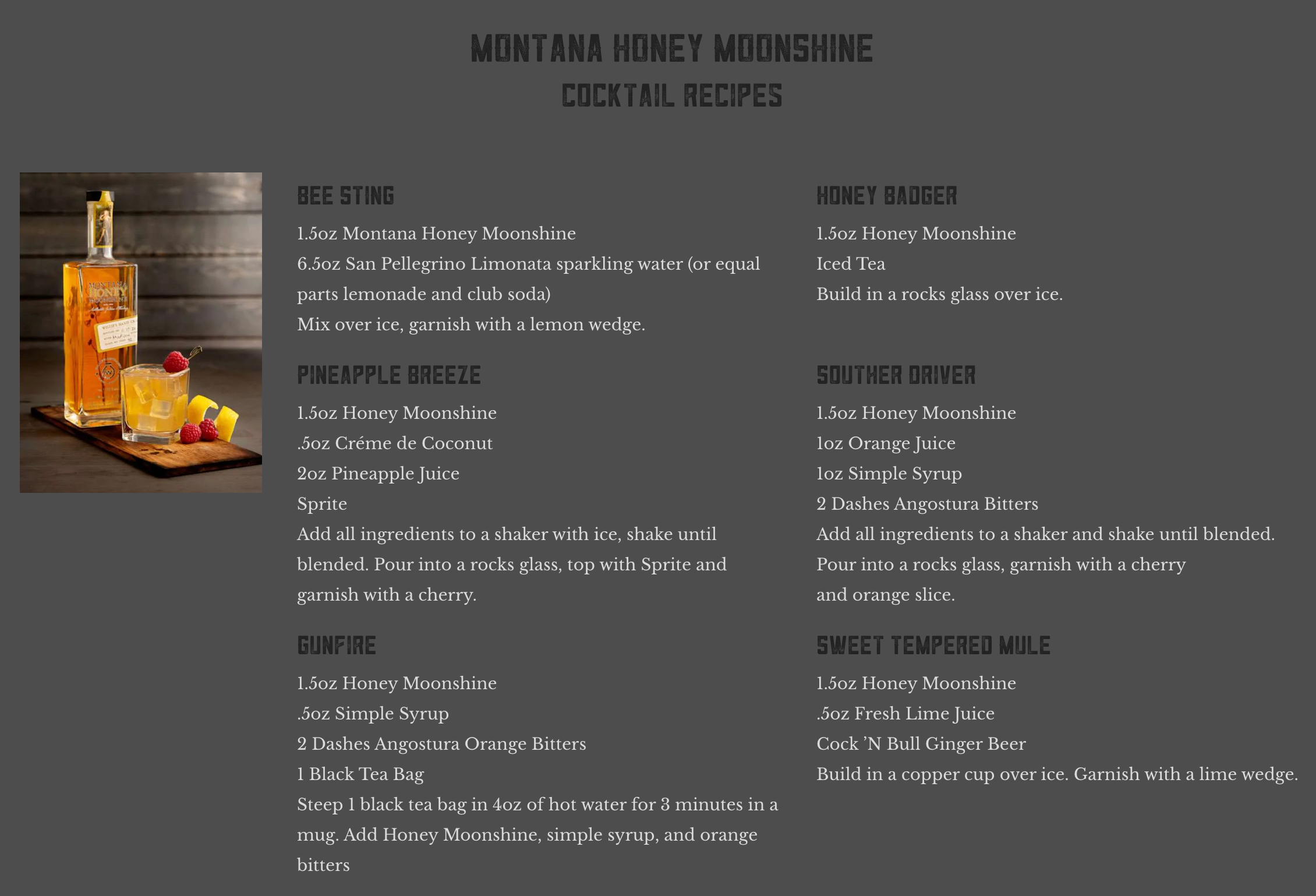 Willie's Distillery Montana Honey Moonshine