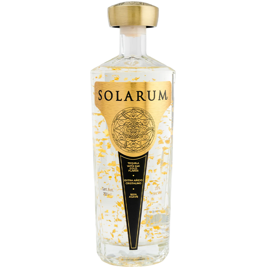 Solarum Extra Añejo Cristalino Tequila with 24k Gold