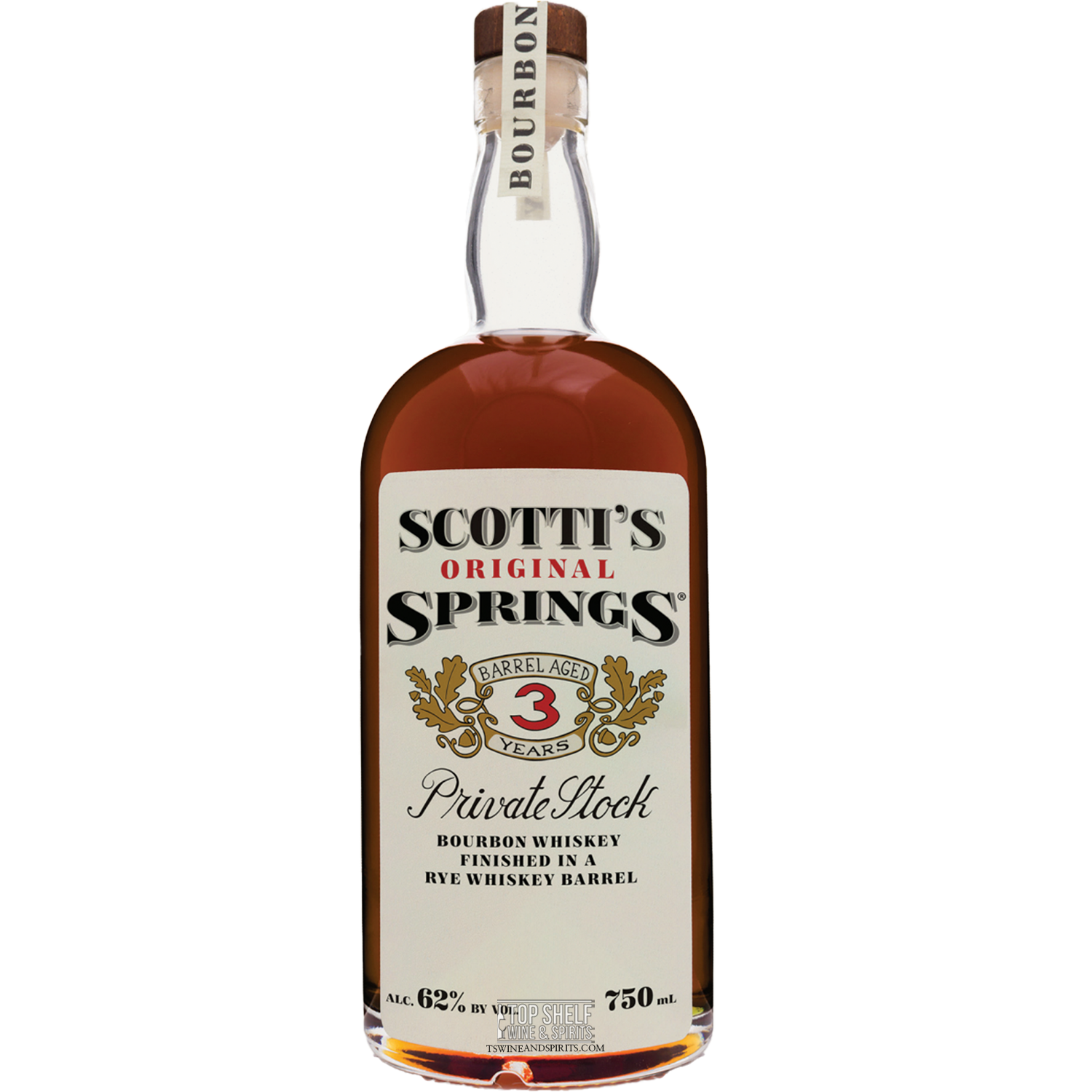 Scotti's Springs 3 Year Private Stock Barrel Aged Bourbon Finished in Rye Barrels