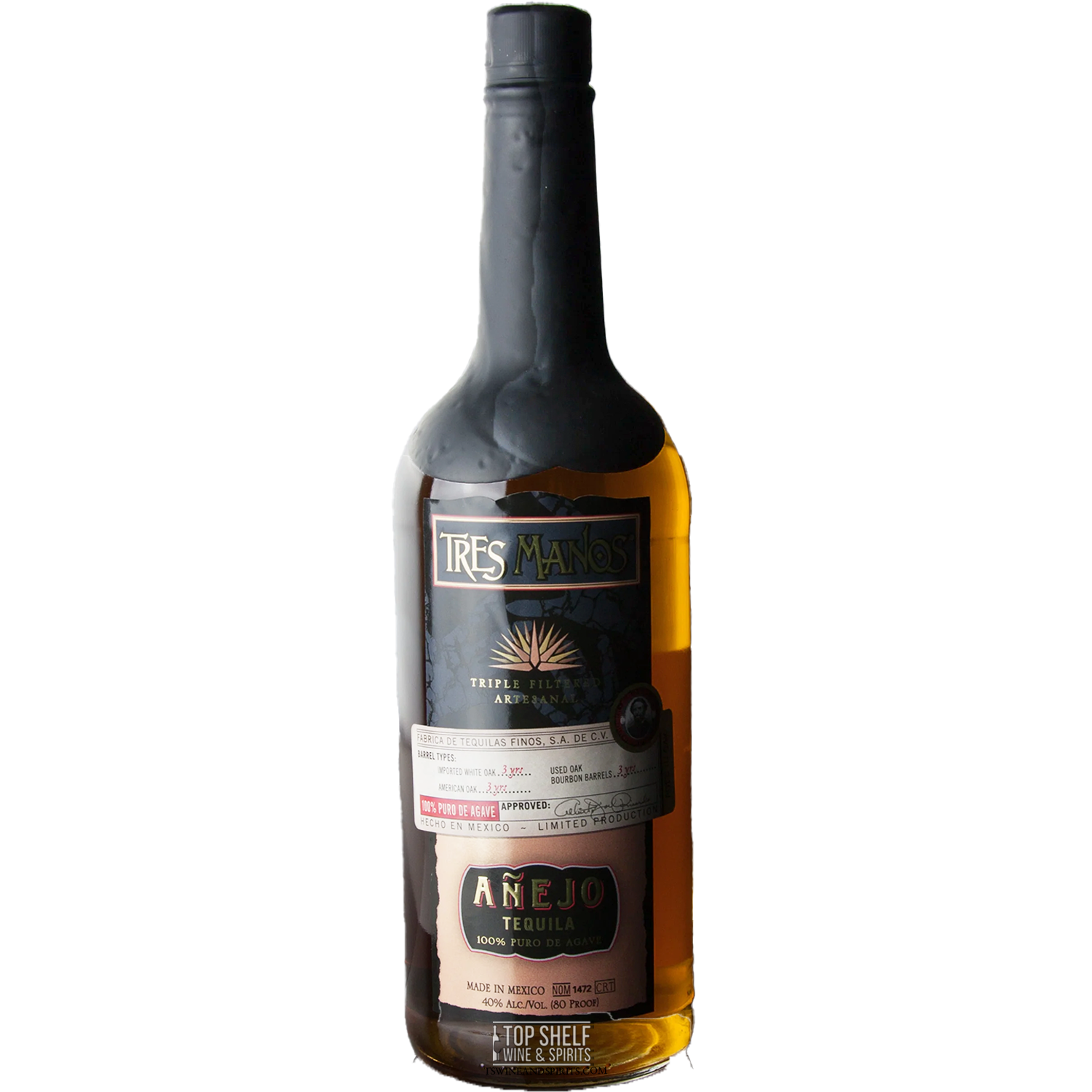 Tres Manos 3 Year Añejo Tequila 1L