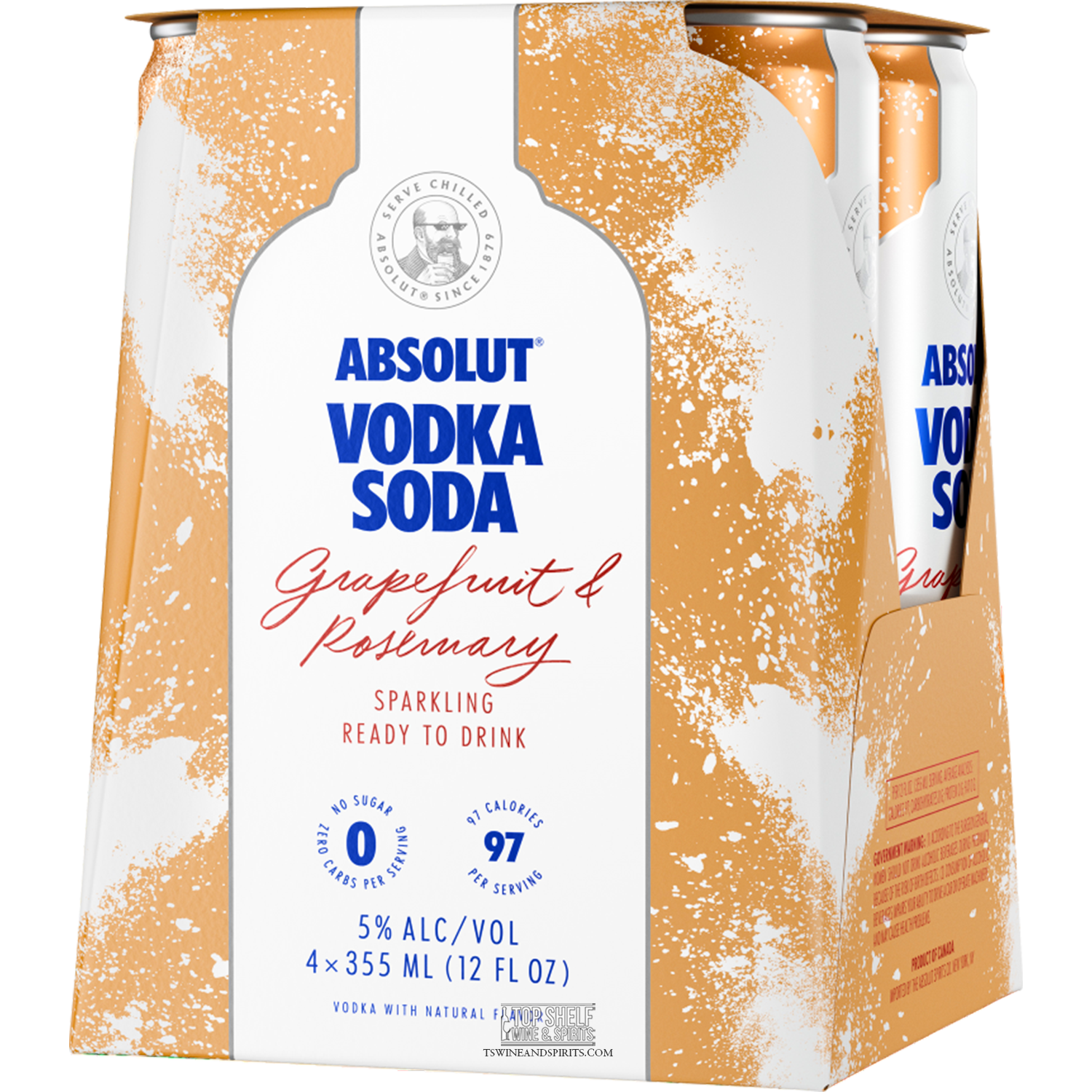 Absolut Grapefruit & Rosemary Vodka Soda (4 Pack Cans)