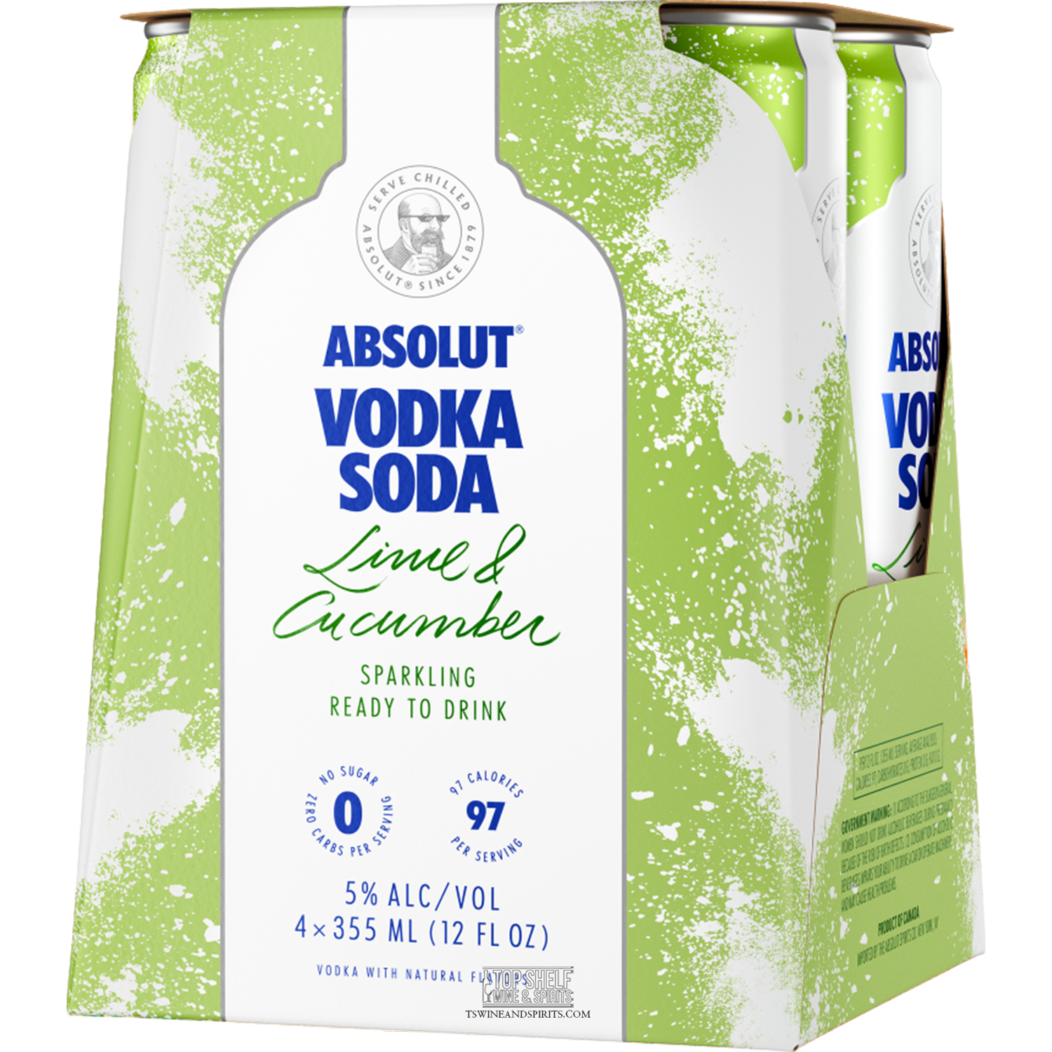 Absolut Lime & Cucumber Vodka Soda (4 Pack Cans)