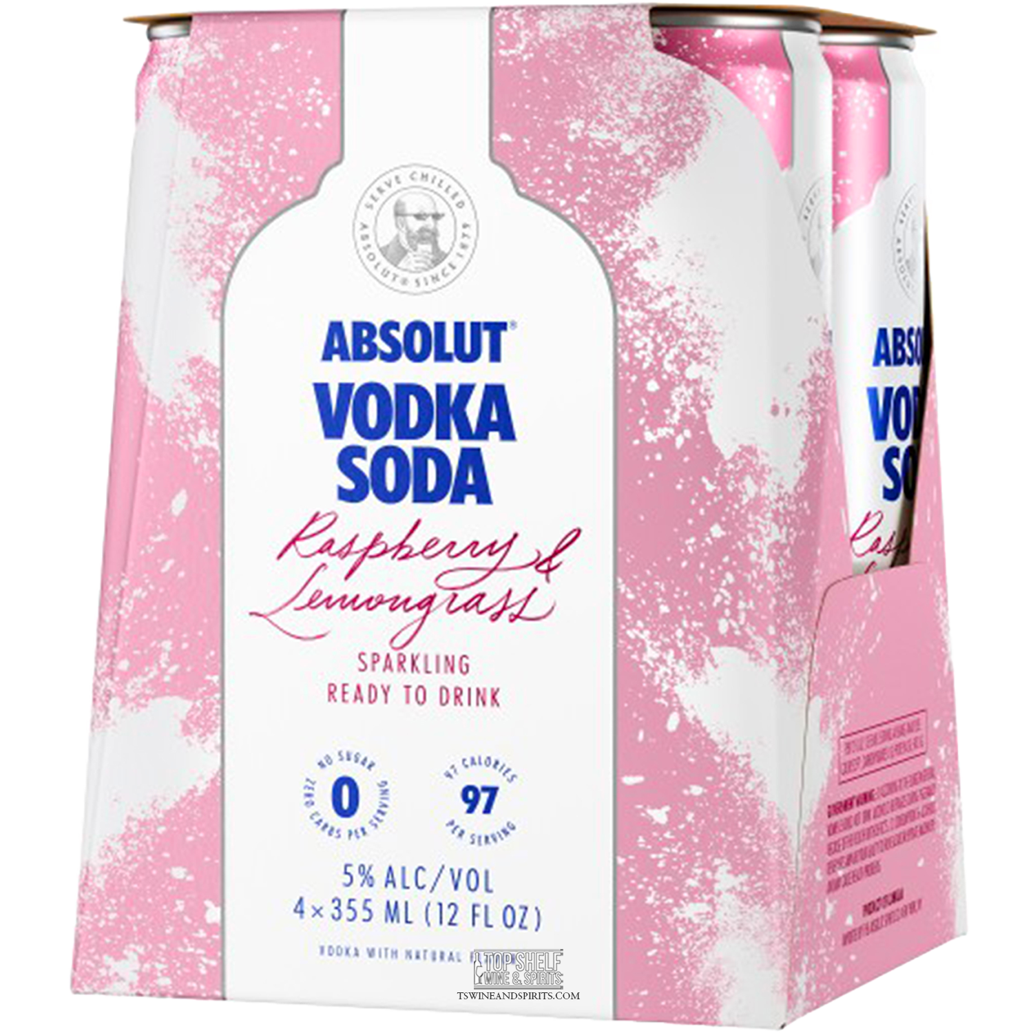 Absolut Raspberry & Lemongrass Vodka Soda 4 Pack Cans