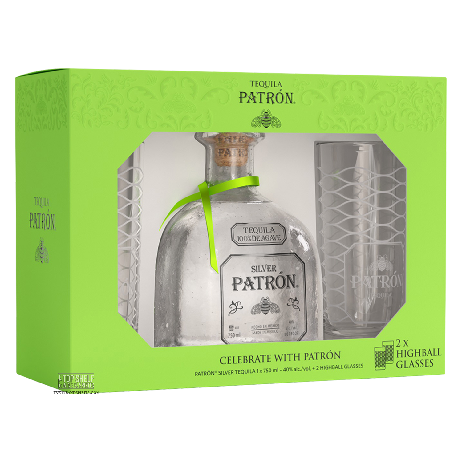 Patrón Silver with Highball Gift Set