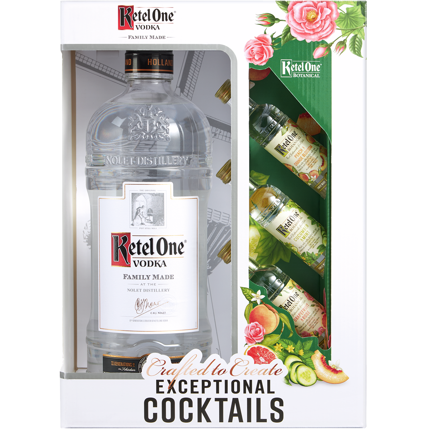 Ketel One Vodka 1.75 Liter with 3 Botanicals 50ml Gift Set