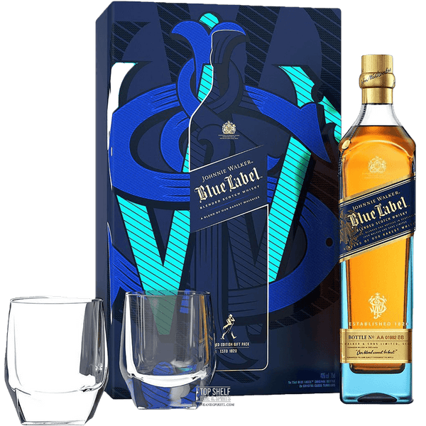 Johnnie Walker Blue Label 2本セット Johnnie Walker Blue Label Gift Set with 2 Glasses