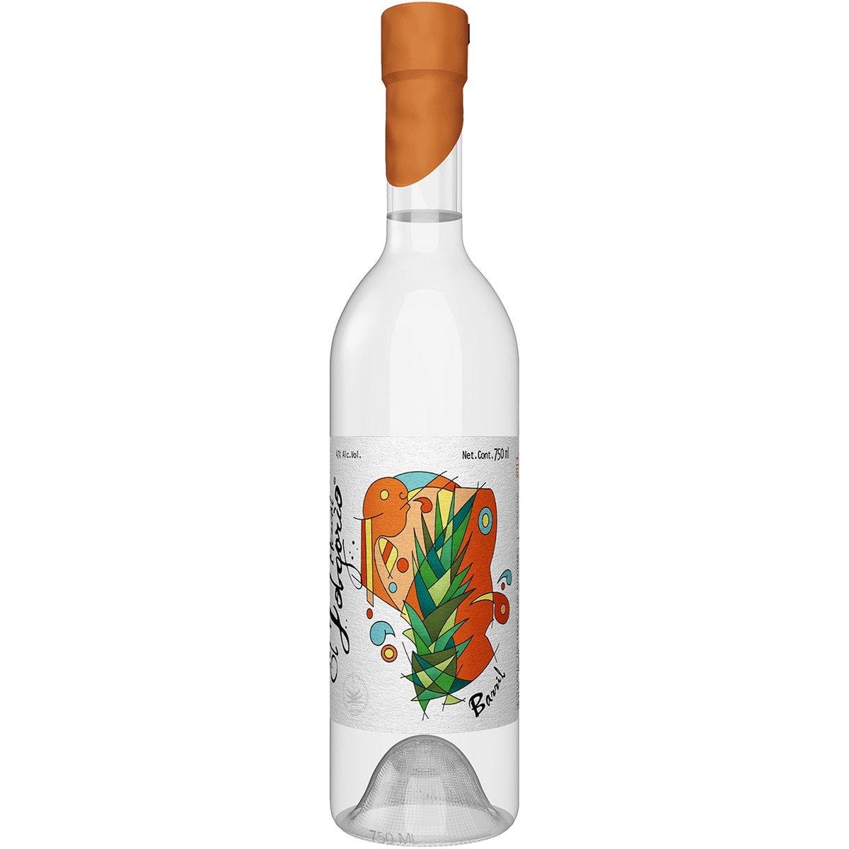 El Jolgorio Barril Mezcal bottle showcasing colorful design and traditional elements.