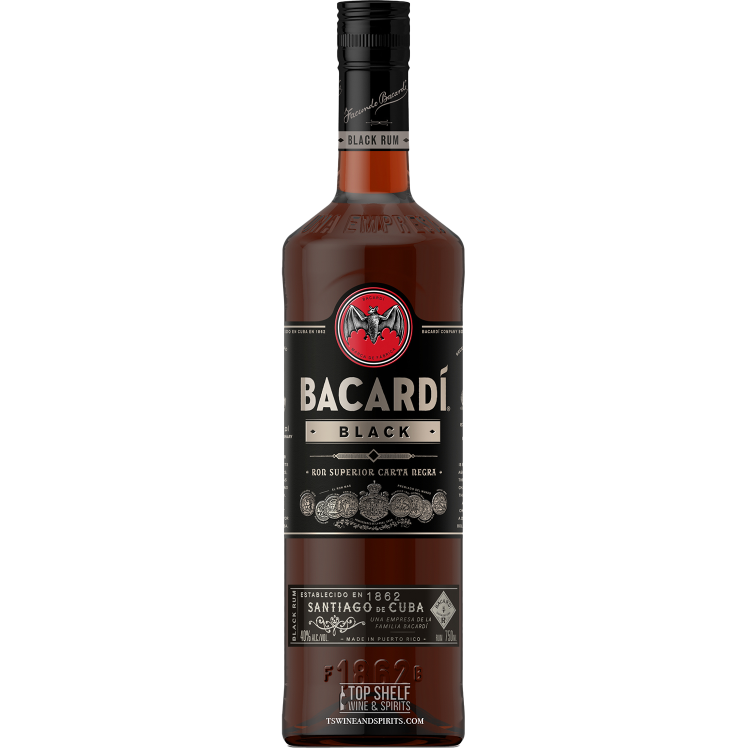 Order Bacardí Black Rum 750ml Bottle