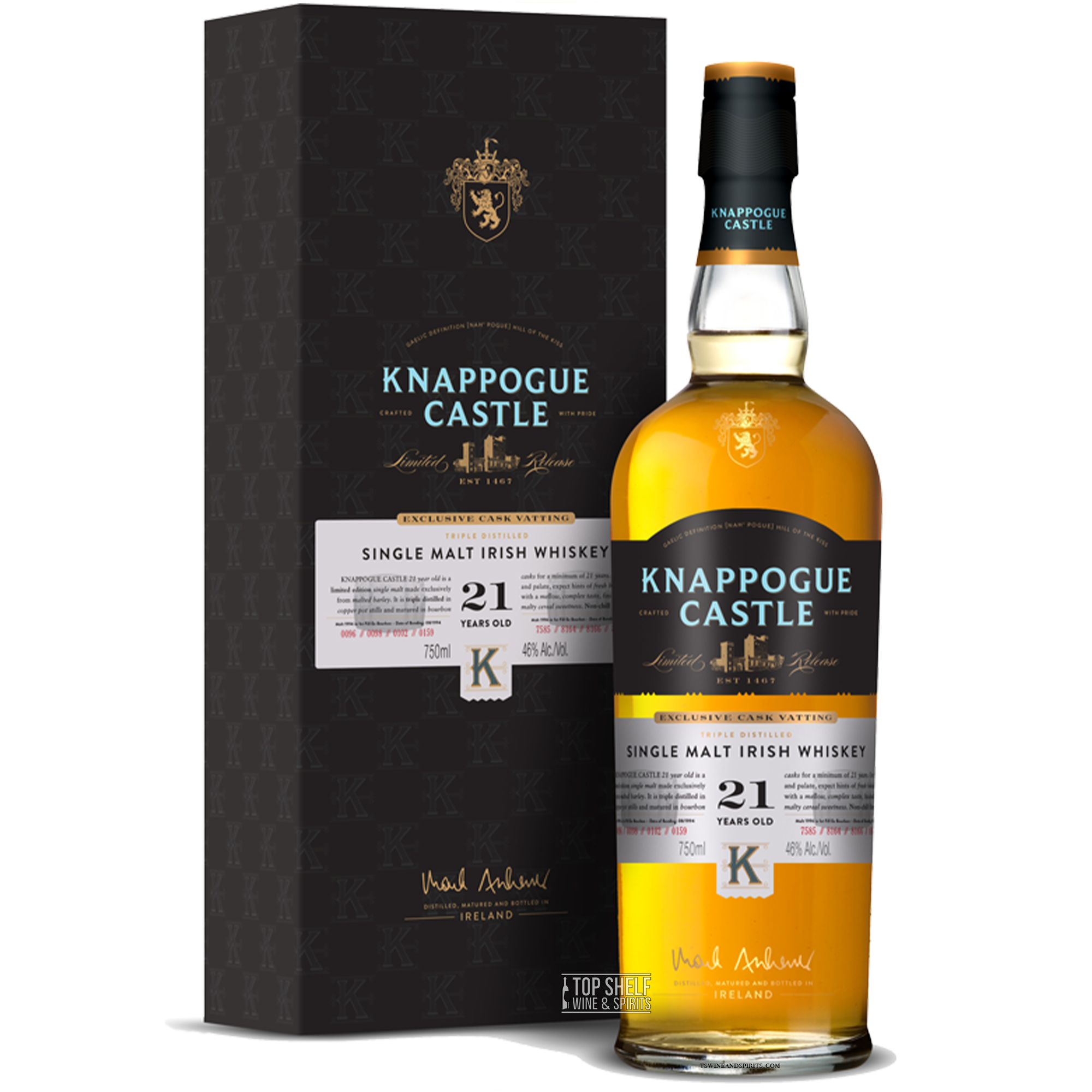 Knappogue Castle 21 Year Single Malt Irish Whiskey (Exclusive Cask Vatting)
