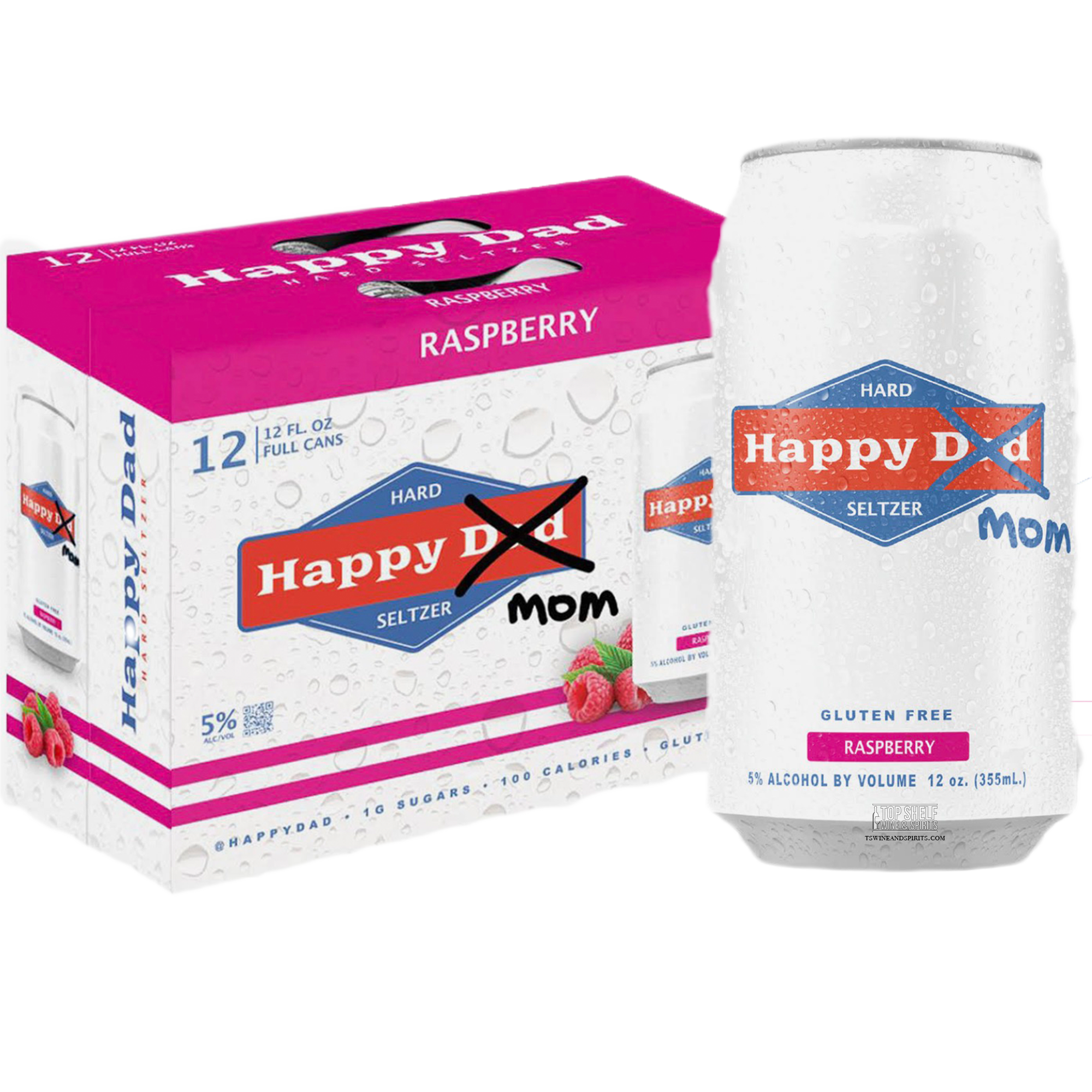 Happy Mom Raspberry Hard Seltzer By Happy Dad (2023 Limited Edition)