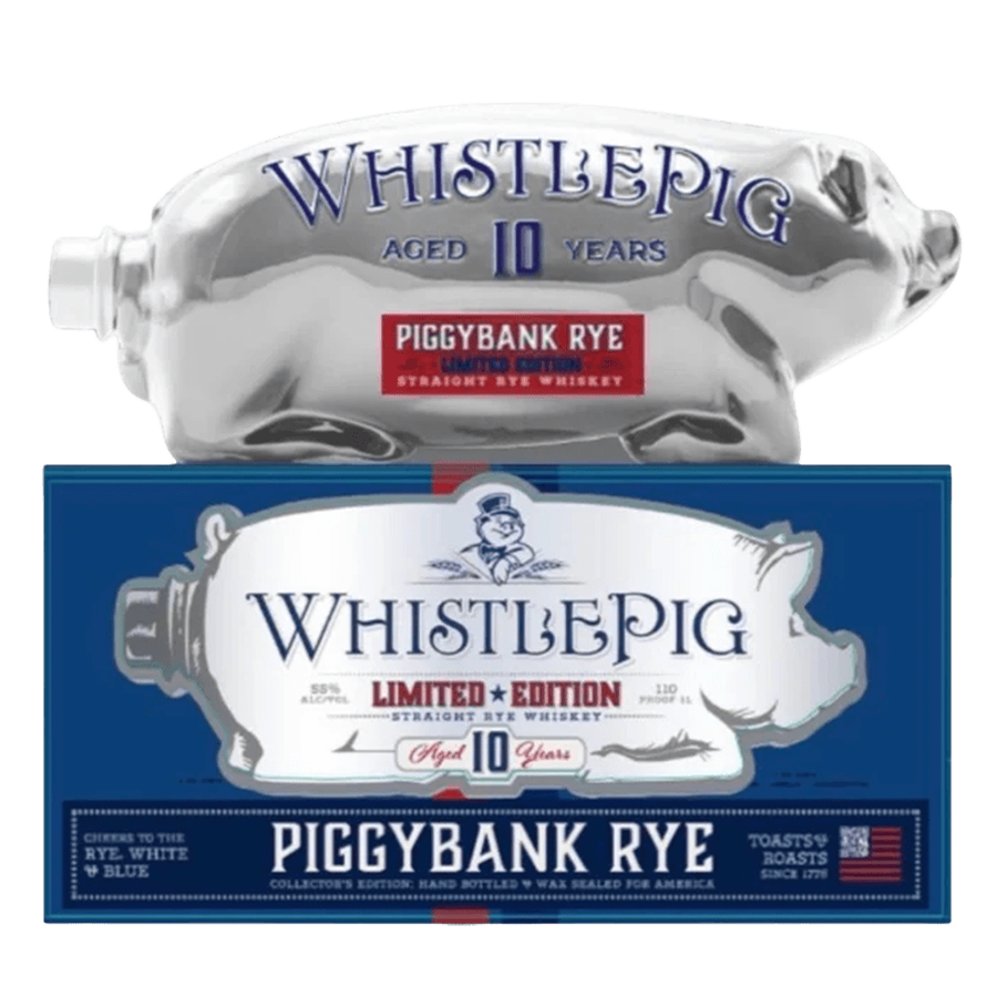 WhistlePig Rye White & Blue Piggybank 10 Year Whiskey