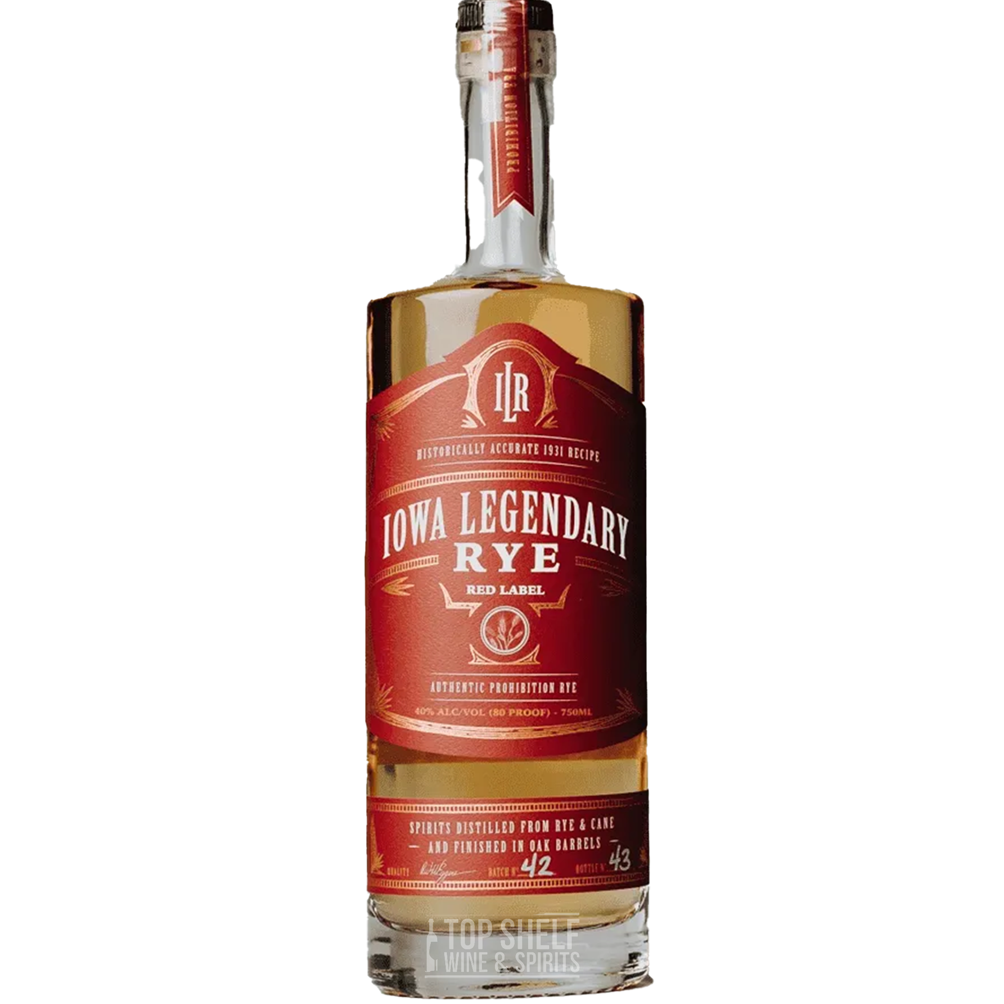 Iowa Legendary Rye Red Label Whiskey