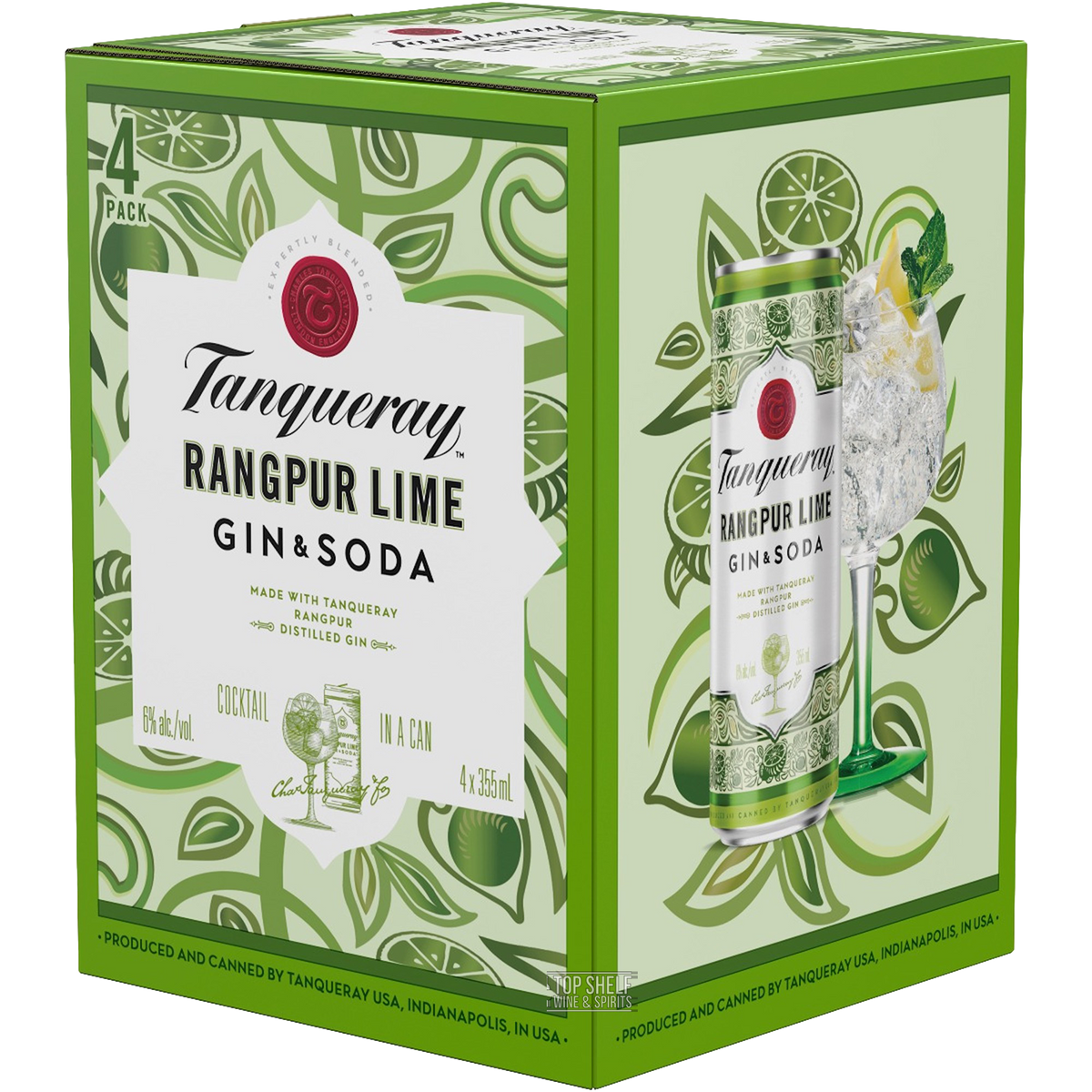 Tanqueray Gin Cans Soda pack & Rangpur 4 Lime