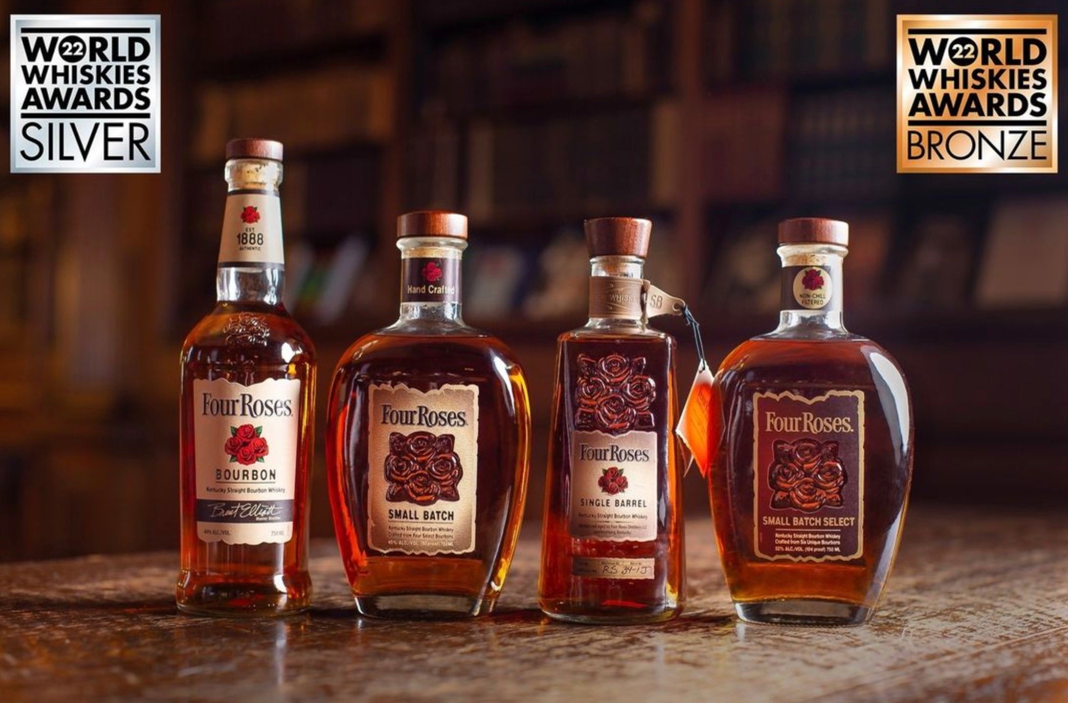 Four Roses 4 Bottle Collection Top Shelf Wine and Spirits