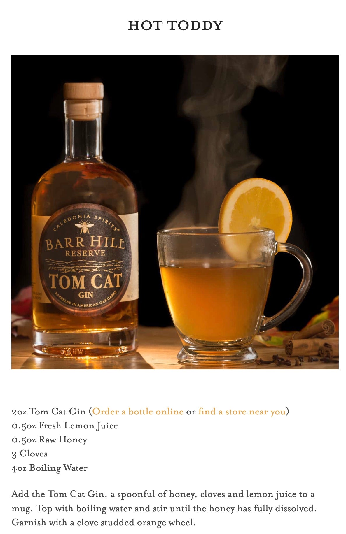 Barr Hill Reserve Tom Cat Barrel Aged Gin