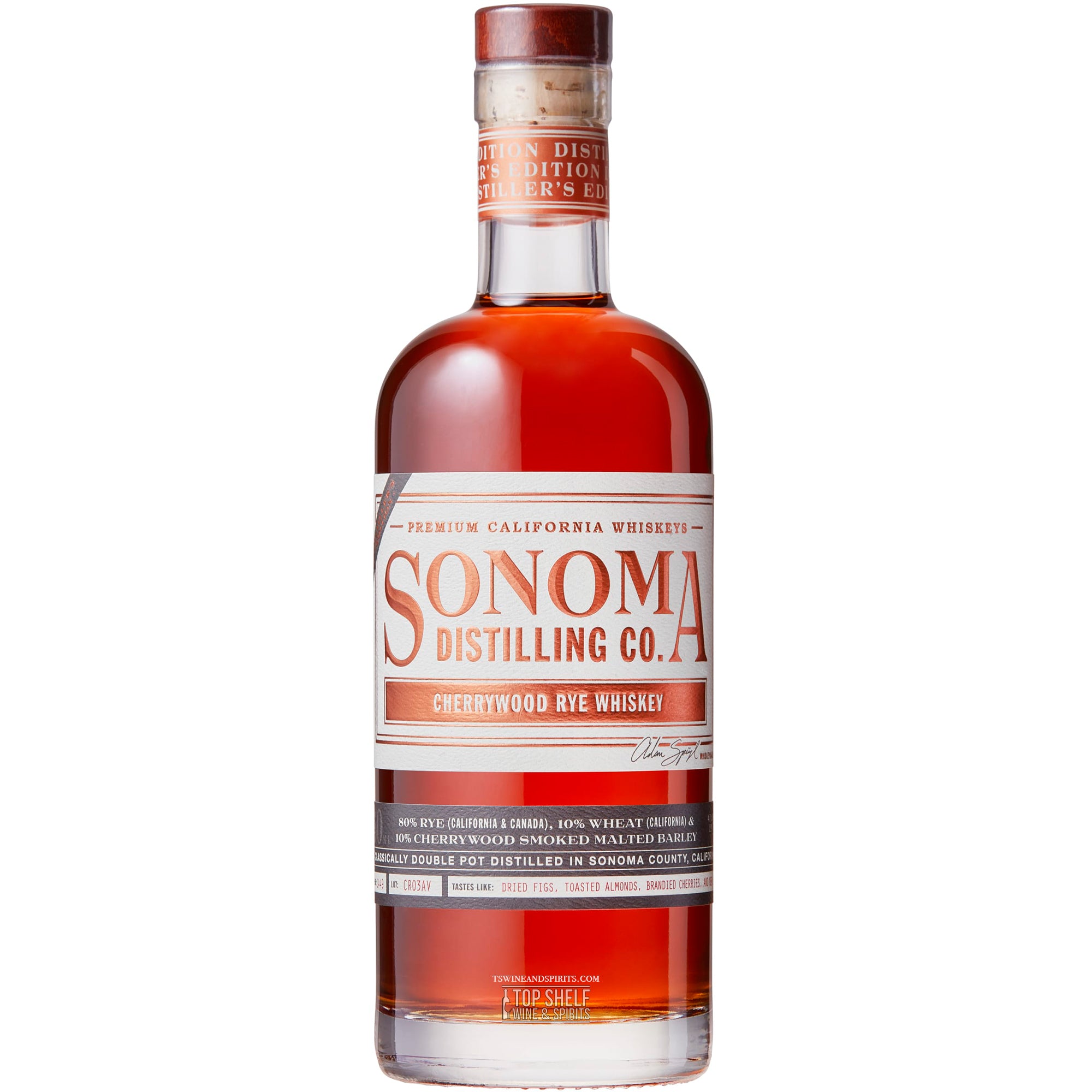 Sonoma Distilling Smoked Cherrywood Rye Whiskey