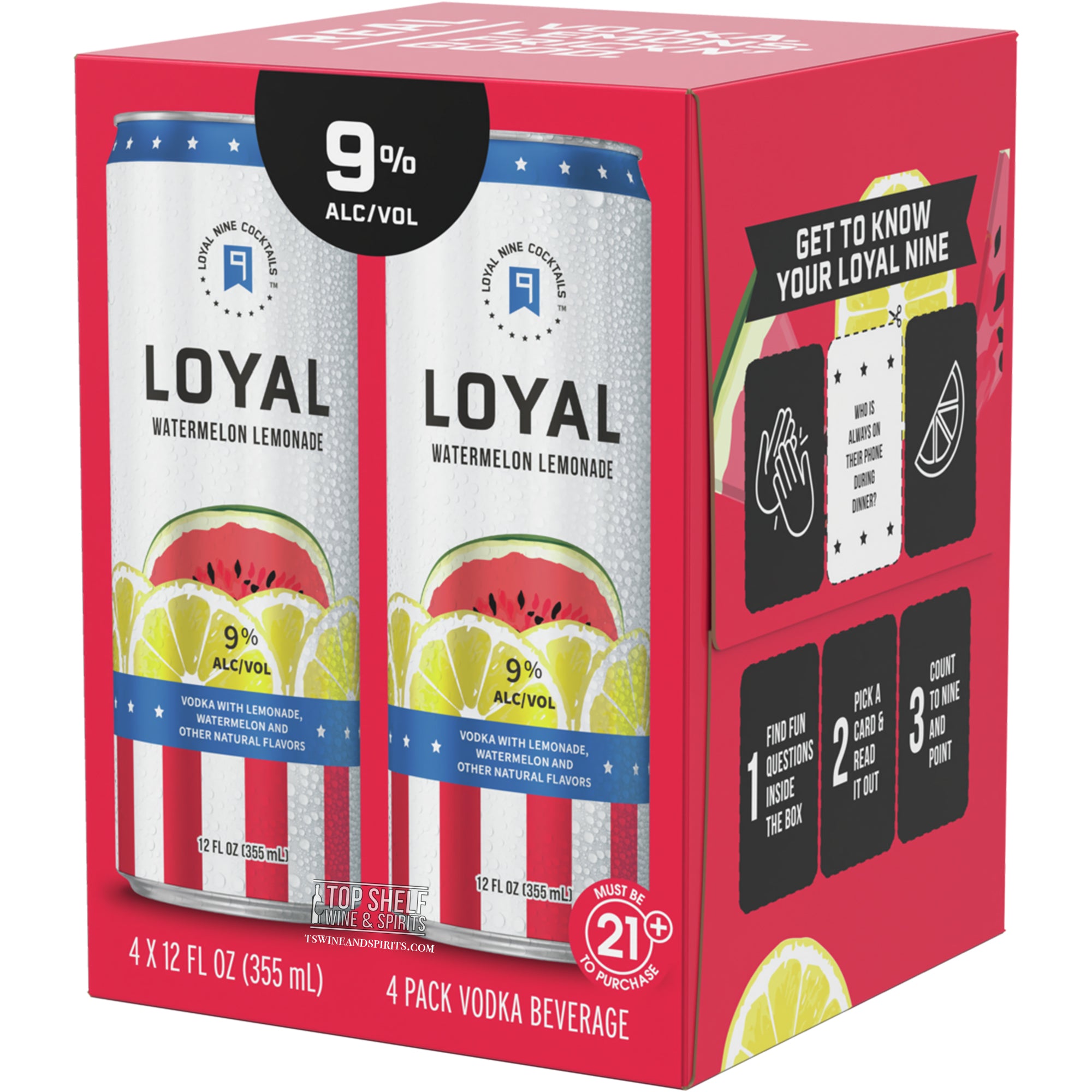 Loyal 9 Watermelon Lemonade Cocktail 4 Pack Cans