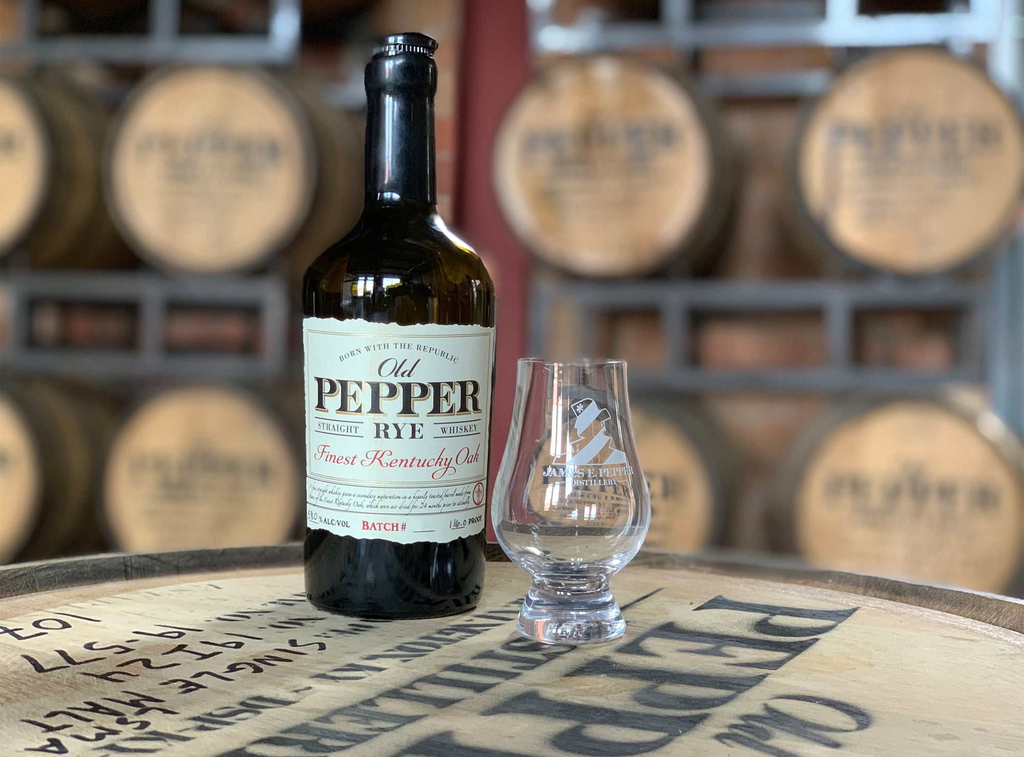 James E. Pepper Finest Kentucky Oak Rye Whiskey