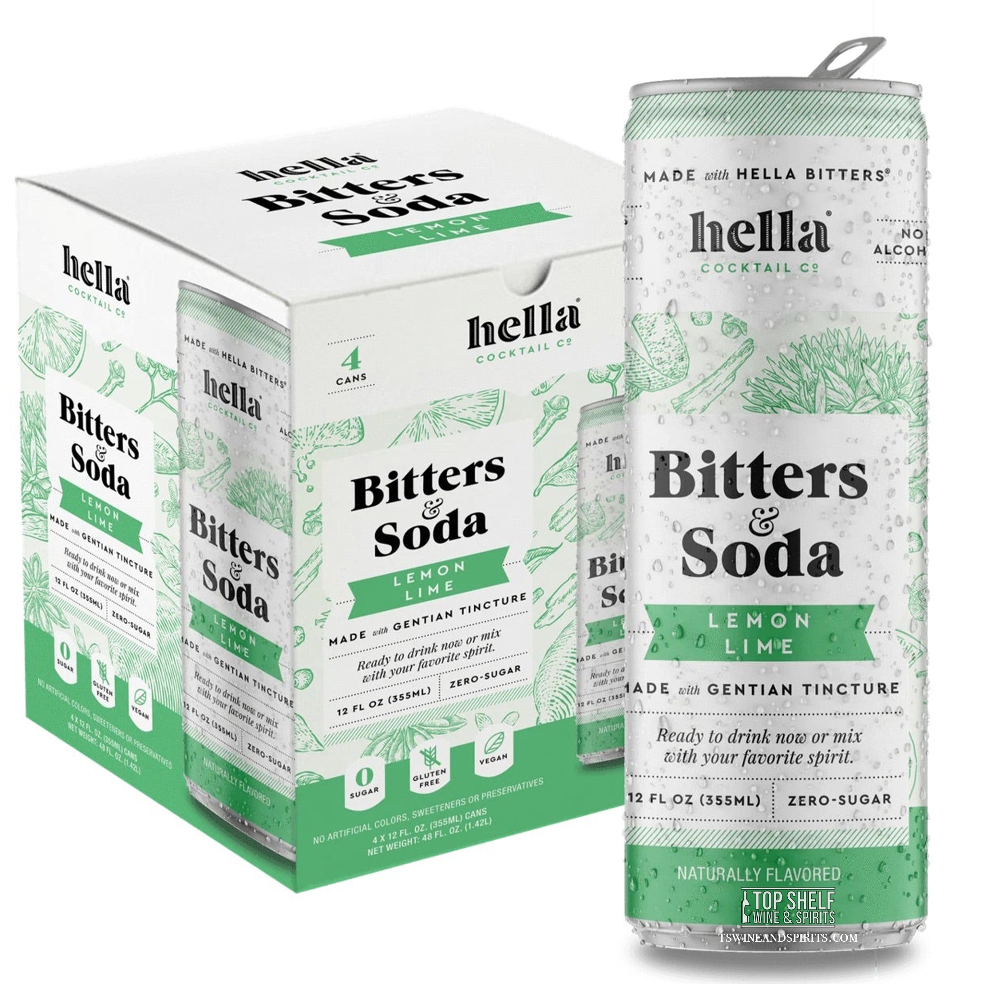 Hella Bitters & Soda Lemon Lime 4 Pack Cans