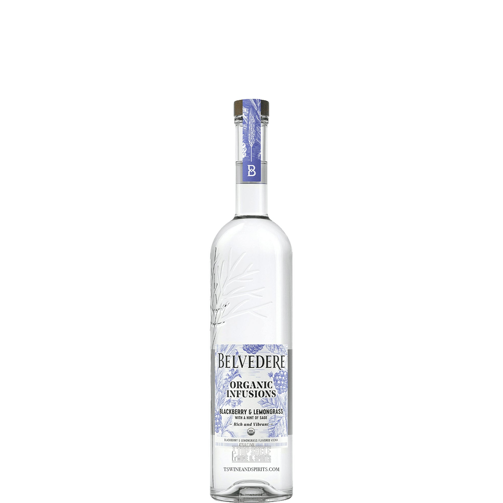 Belvedere Organic Infusions Blackberry & Lemongrass Vodka 50ml Sleeve (10 Bottles)