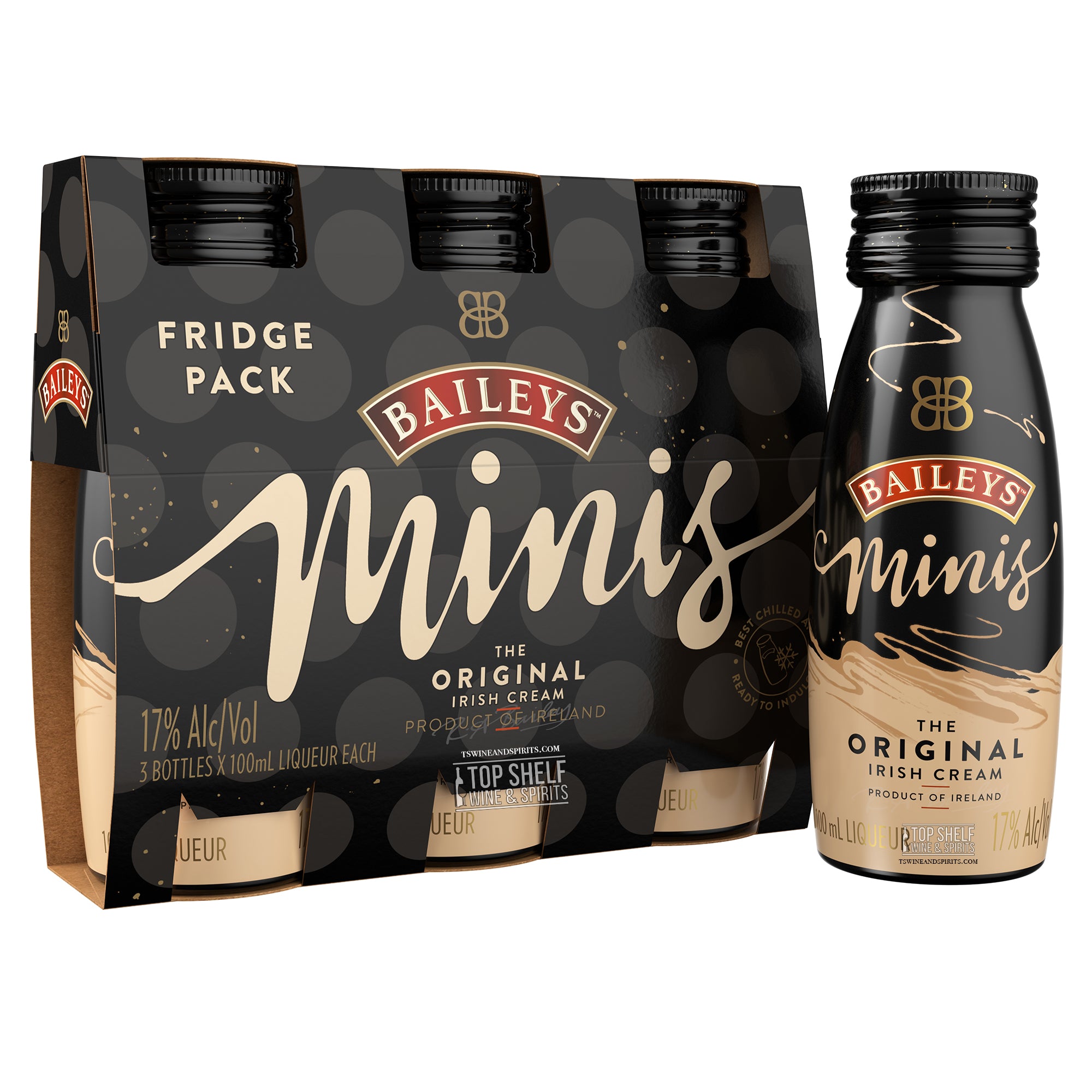 Baileys Original Irish Cream Liqueur Minis 3pk/100ml Bottles