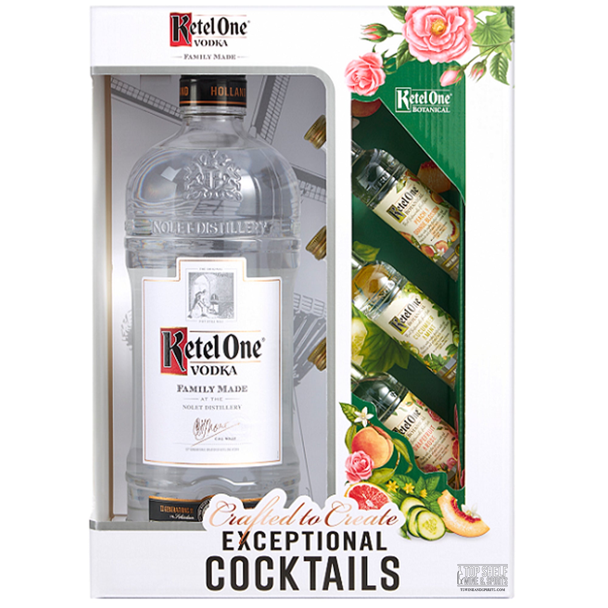 Ketel One Vodka 1.75 Liter with 3 Botanicals 50ml Gift Set