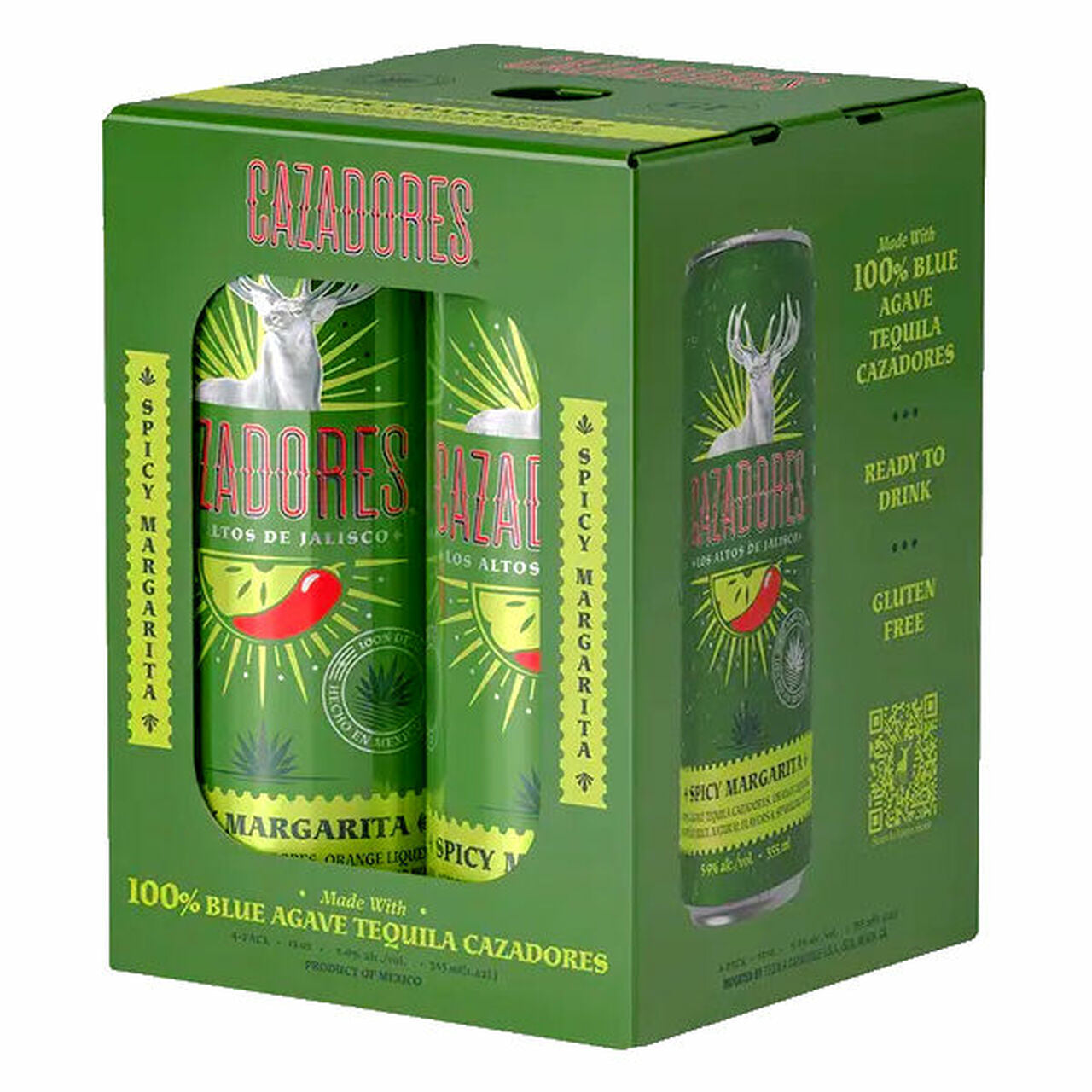 Cazadores Tequila Spicy Margarita Cocktail Ready-To-Drink 4-Pack Cans
