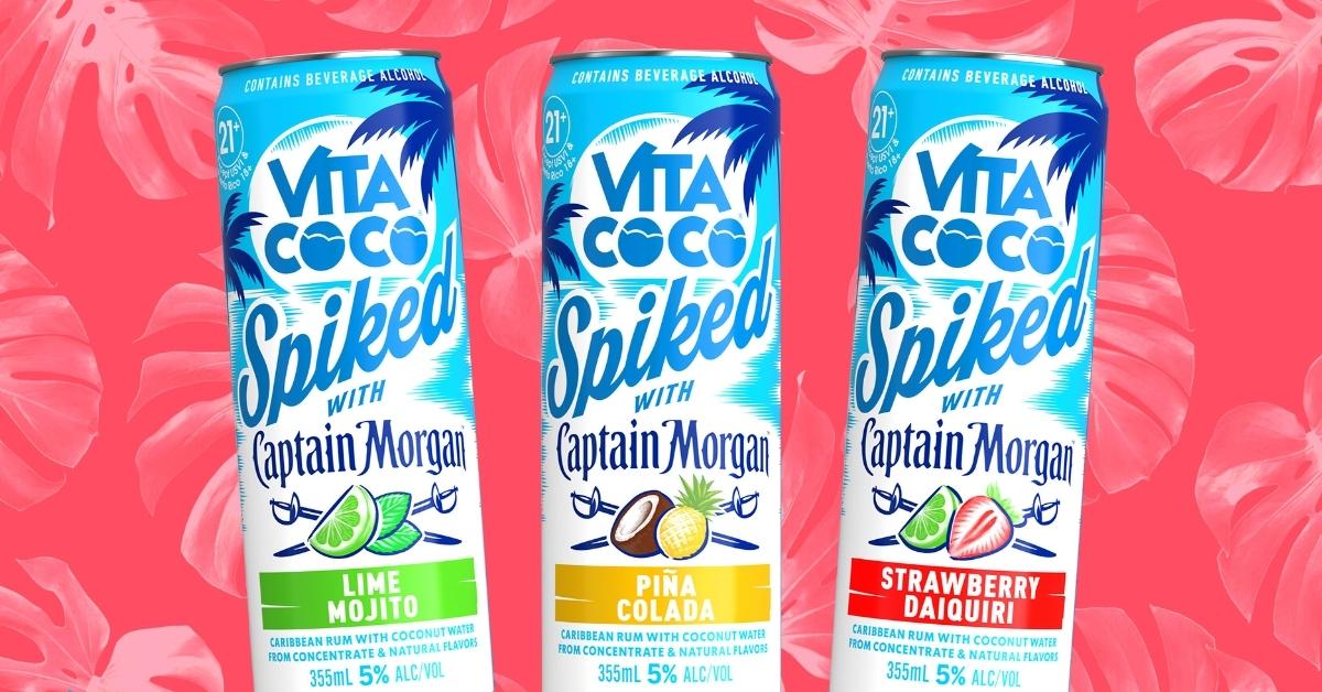Vita Coco Spiked with Captain Morgan: Strawberry Daiquiri (4 Pack Cans)